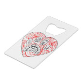 Floral Mandala Chien Empreinte de patte Coeur roug (Dos Angle)