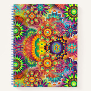 Floral Mandala Collage Psychedelic Notitieboek