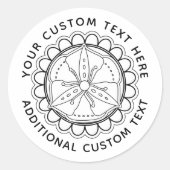 Floral Mandala Custom Text Sticker (Voorkant)