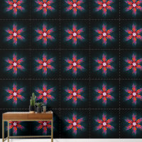 Floral Mandala Flowers Oranje Red Blue Abstract