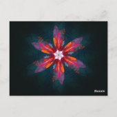 Floral Mandala Flowers Oranje Red Blue Abstract Briefkaart (Achterkant)