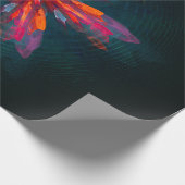 Floral Mandala Flowers Oranje Red Blue Abstract Cadeaupapier (Hoek)