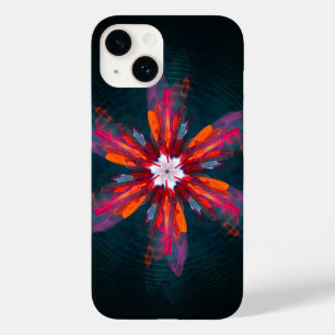 Floral Mandala Flowers Oranje Red Blue Abstract Case-Mate iPhone 14 Hoesje