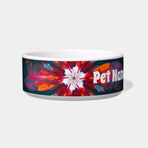 Floral Mandala Flowers Oranje Red Blue Abstract Voerbakje