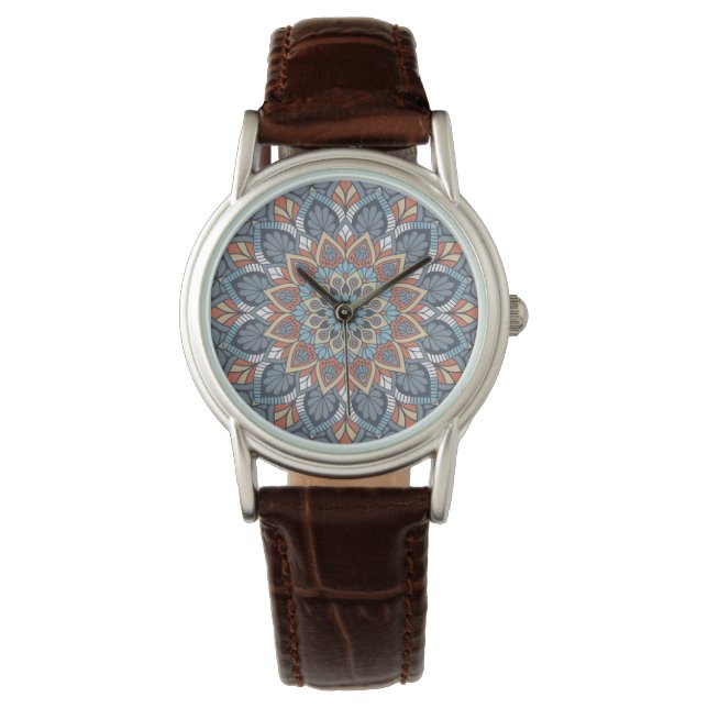 Floral Mandala Horloge (Voorkant)