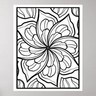 Floral Mandala kleurstof Poster