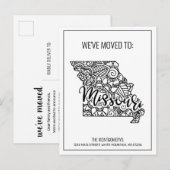 Floral Mandala Missouri State verhuizen Aankondigingskaart (Voorkant / Achterkant)