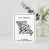 Floral Mandala Missouri State verhuizen Aankondigingskaart (Staand voorkant)