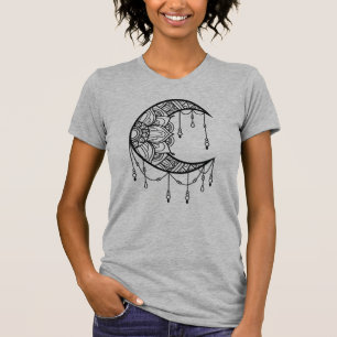 Floral Mandala Moon Vrouwen T-shirt