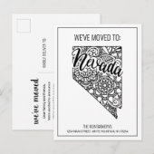 Floral Mandala Nevada State Moving Aankondigingskaart (Voorkant / Achterkant)