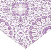 Floral Mandala Paars White Geometric Pattern Korte Tafelloper (Hoek)