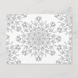 Floral Mandala Pattern Adult Coloring Briefkaart