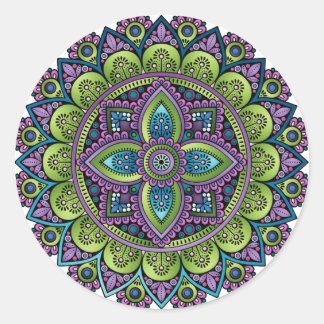 Floral Mandala Ronde Sticker