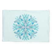 Floral Mandala - Turquoise Blue Boho Snowflake Kussensloop (Achterkant)