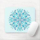 Floral Mandala - Turquoise Blue Boho Snowflake Muismat (Met muis)