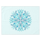 Floral Mandala - Turquoise Blue Boho Snowflake Tafelkleed (Voorkant (Horizontaal))