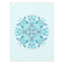 Floral Mandala - Turquoise Blue Boho Snowflake Tafelkleed