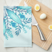 Floral Mandala - Turquoise Blue Boho Snowflake Theedoek (Quarter Fold)