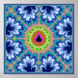 Floral Mandelbrot Fractal Poster