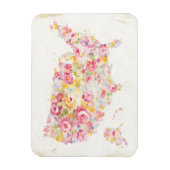 Floral Map of the USA Magneet (Verticaal)