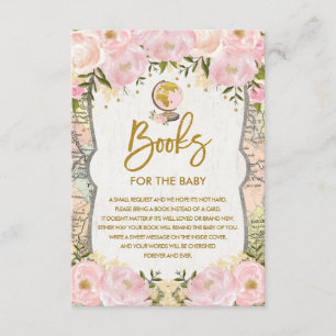 Floral Map reisavontuurboeken voor baby Girl Informatiekaartje