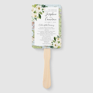 Floral Map Travel Theme Wedding Ceremony Programme Handwaaier