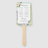 Floral Map Travel Theme Wedding Ceremony Programme Handwaaier (Achterkant)