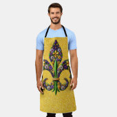 Floral Mardi Gras fleur de lis Schort (Gedragen)