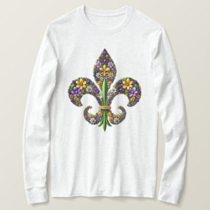 Floral Mardi Gras fleur de lis T-shirt