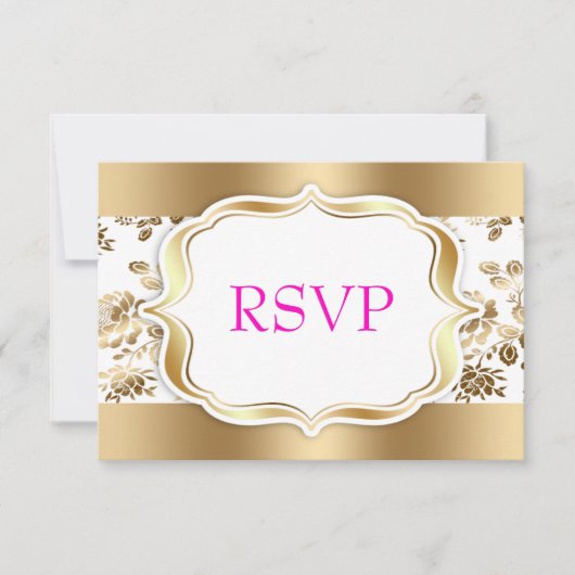 Floral Mariage damassé RSVP (Devant)
