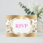 Floral Mariage damassé RSVP (Debout devant)