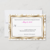 Floral Mariage damassé RSVP (Dos)