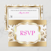 Floral Mariage damassé RSVP (Devant / Derrière)