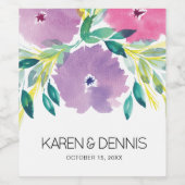 Floral Mariage Étiquette de vin  (Étiquettes simples)