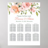 Floral, Mariage verdoyant 8 tables Tableau de sièg (Devant)