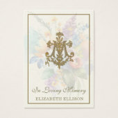 Floral Marian Cross Funeral Prayer Kaart (Voorkant)