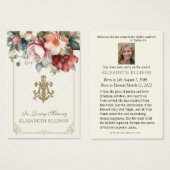 Floral Marian Cross Funeral Prayer Kaart (Voorkant /achterkant)