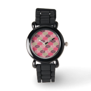 Floral Marokkaanse Patroon Roze Horloge