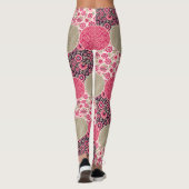  Floral Marokkaanse Patroon Roze Leggings (Achterkant)