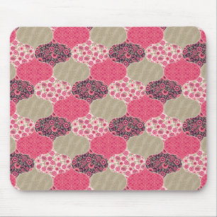  Floral Marokkaanse Patroon Roze Muismat