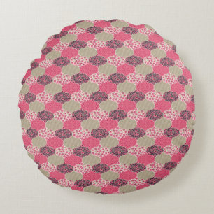 Floral Marokkaanse Patroon Roze Rond Kussen