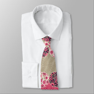 Floral Marokkaanse Patroon Roze Stropdas