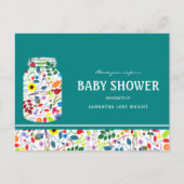 Floral Mason Jar Baby shower Invitation (Devant)