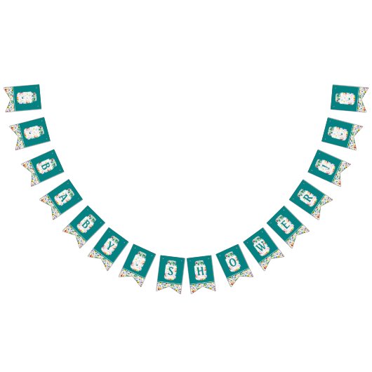 Floral Mason Jar Baby shower Vlaggetjes (Alle)