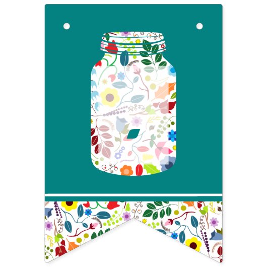 Floral Mason Jar Baby shower Vlaggetjes (Tweede vlag)