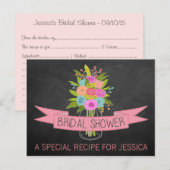 Floral Mason Jar Fête des mariées Recette Cartes (Devant / Derrière)