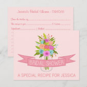 Floral Mason Jar Fête des mariées Recette Cartes (Devant / Derrière)
