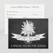 Floral Mason Jar Keuken Douche Recept Kaarten (Voorkant / Achterkant)