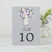 Floral Mason Jar | Numéro de table (Debout devant)