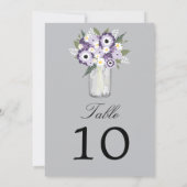 Floral Mason Jar | Numéro de table (Dos)